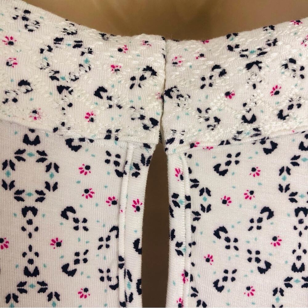 NWT Skies Are Blue Casual Embroidered Tank Top Medallion Print Cream Blue Coral - Picture 8 of 16